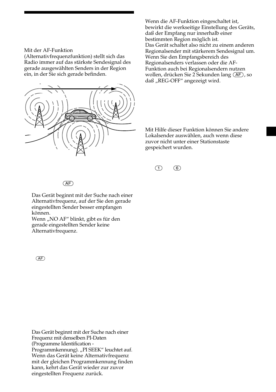 Automatisches neueinstellen von sendern | Sony CDX-CA600 User Manual | Page 41 / 132