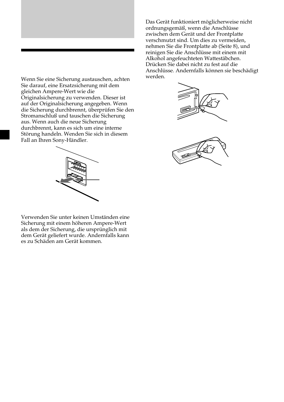 Weitere informationen, Wartung | Sony CDX-CA600 User Manual | Page 48 / 132