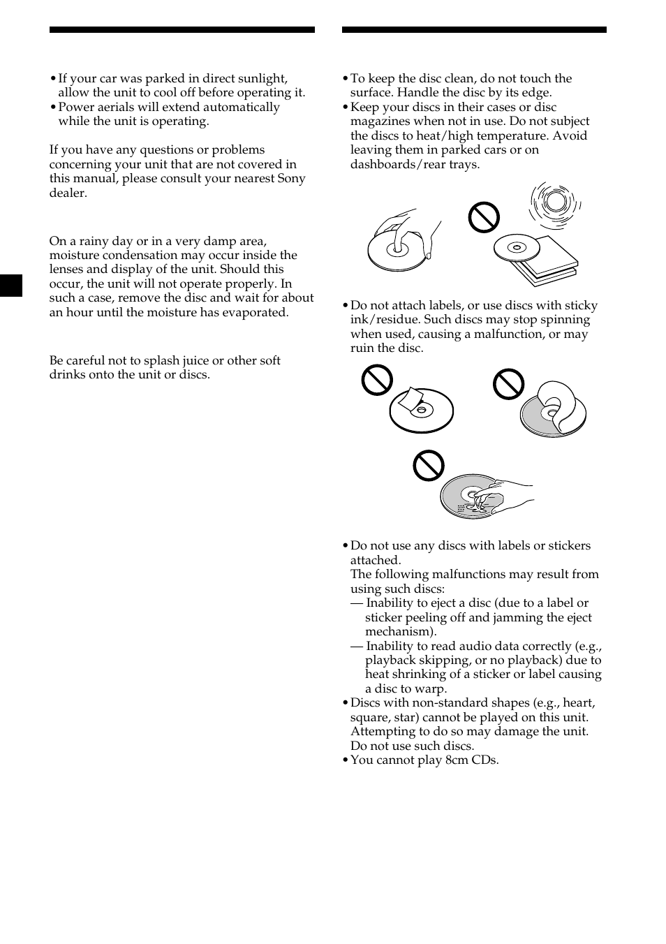 Precautions, Notes on discs, 6precautions | Sony CDX-CA600 User Manual | Page 6 / 132