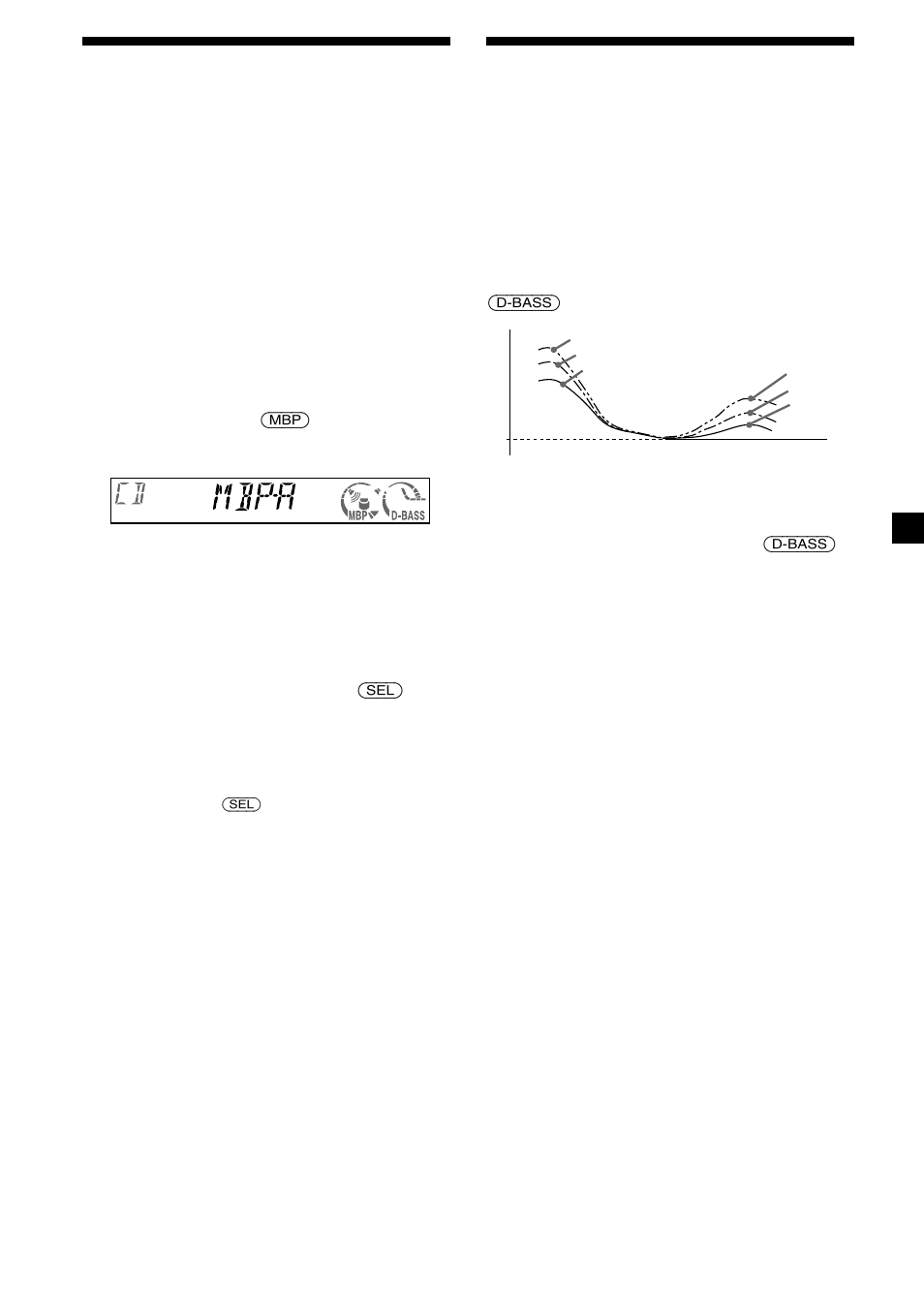 Riproduzione dei bassi più potente, Selezione della posizione del suono, D-bass | Posizione preferita (mbp) | Sony CDX-CA600 User Manual | Page 99 / 132