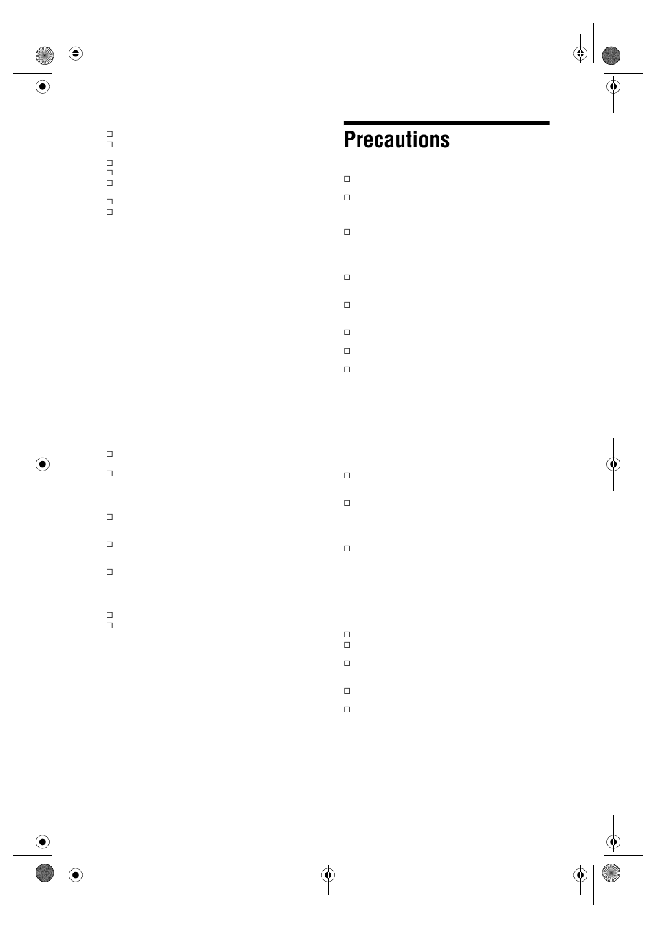 Precautions | Sony Bravia KDL-26E40xx User Manual | Page 10 / 36