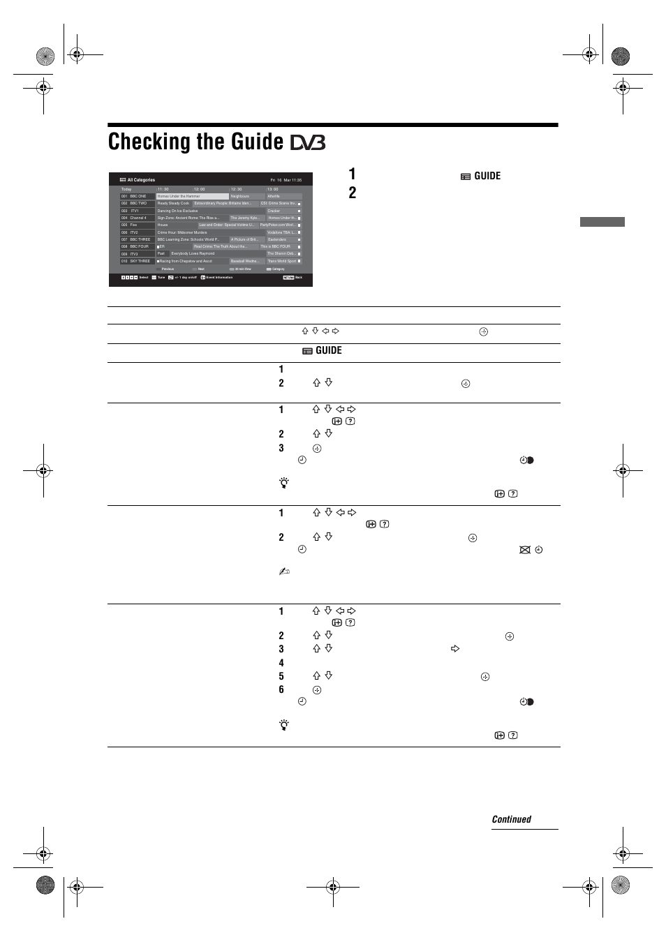 Checking the guide | Sony Bravia KDL-26E40xx User Manual | Page 15 / 36
