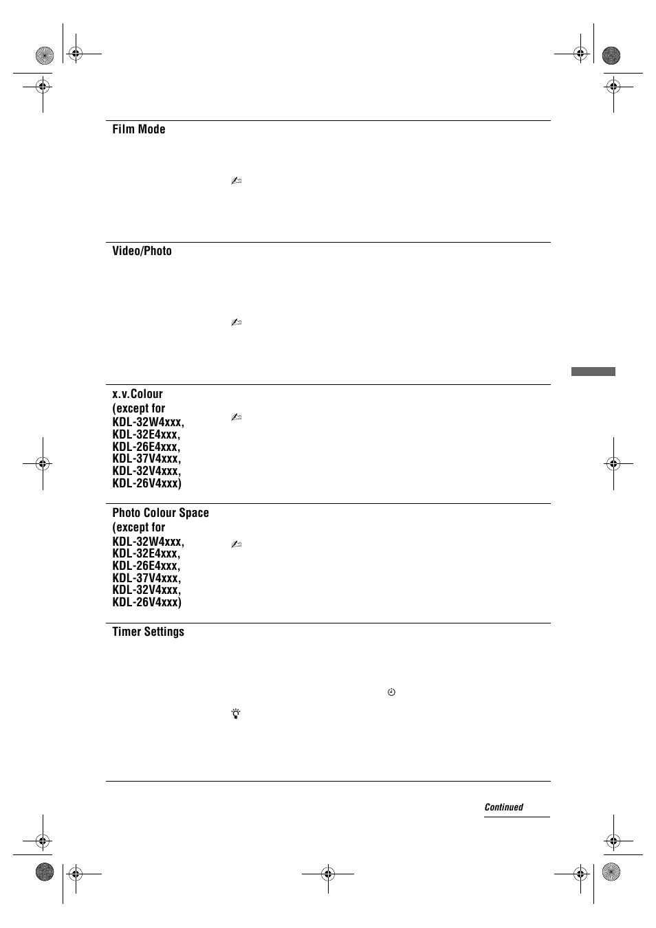 Sony Bravia KDL-26E40xx User Manual | Page 25 / 36