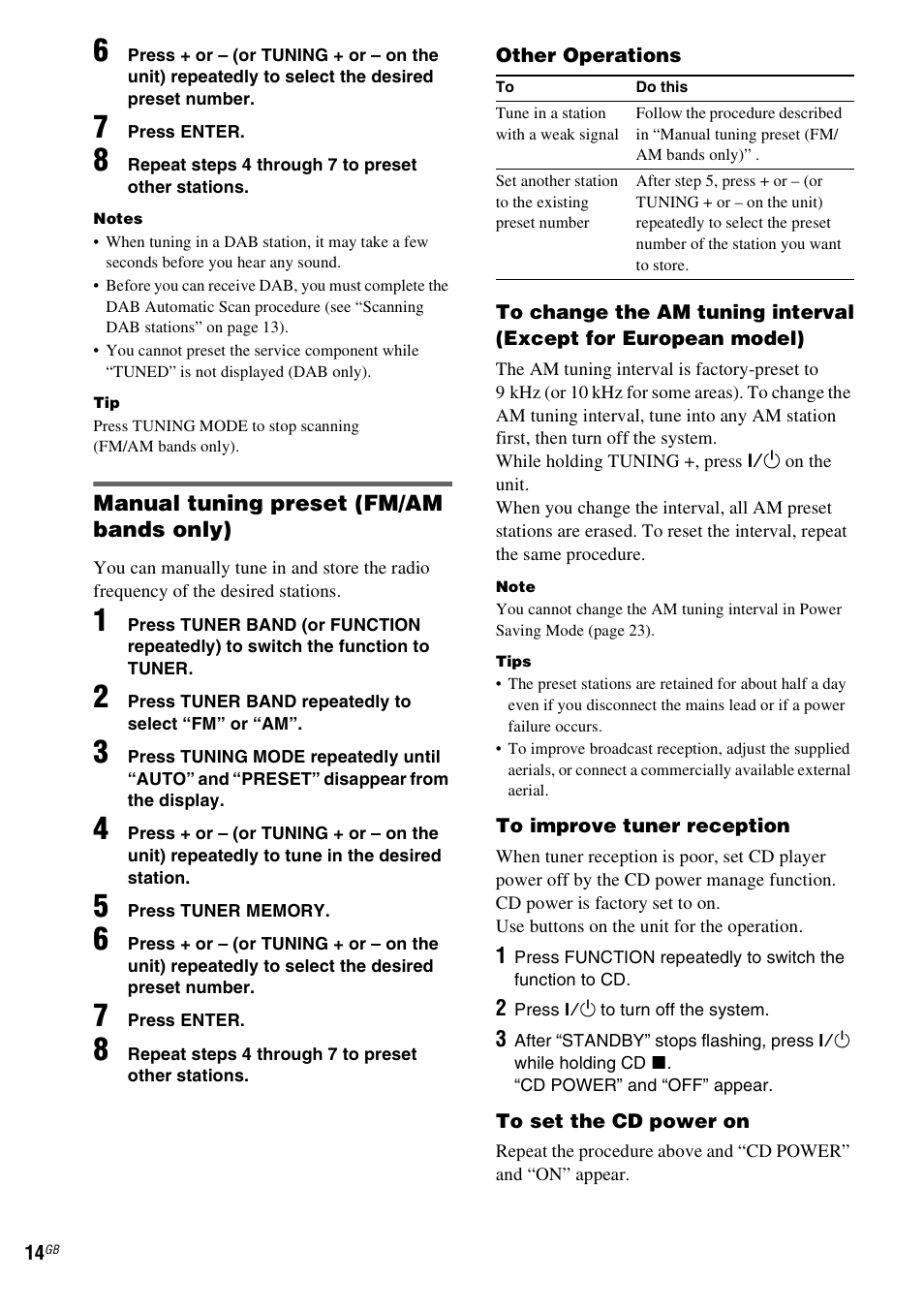 Sony CMT-GPX9DAB User Manual | Page 14 / 36