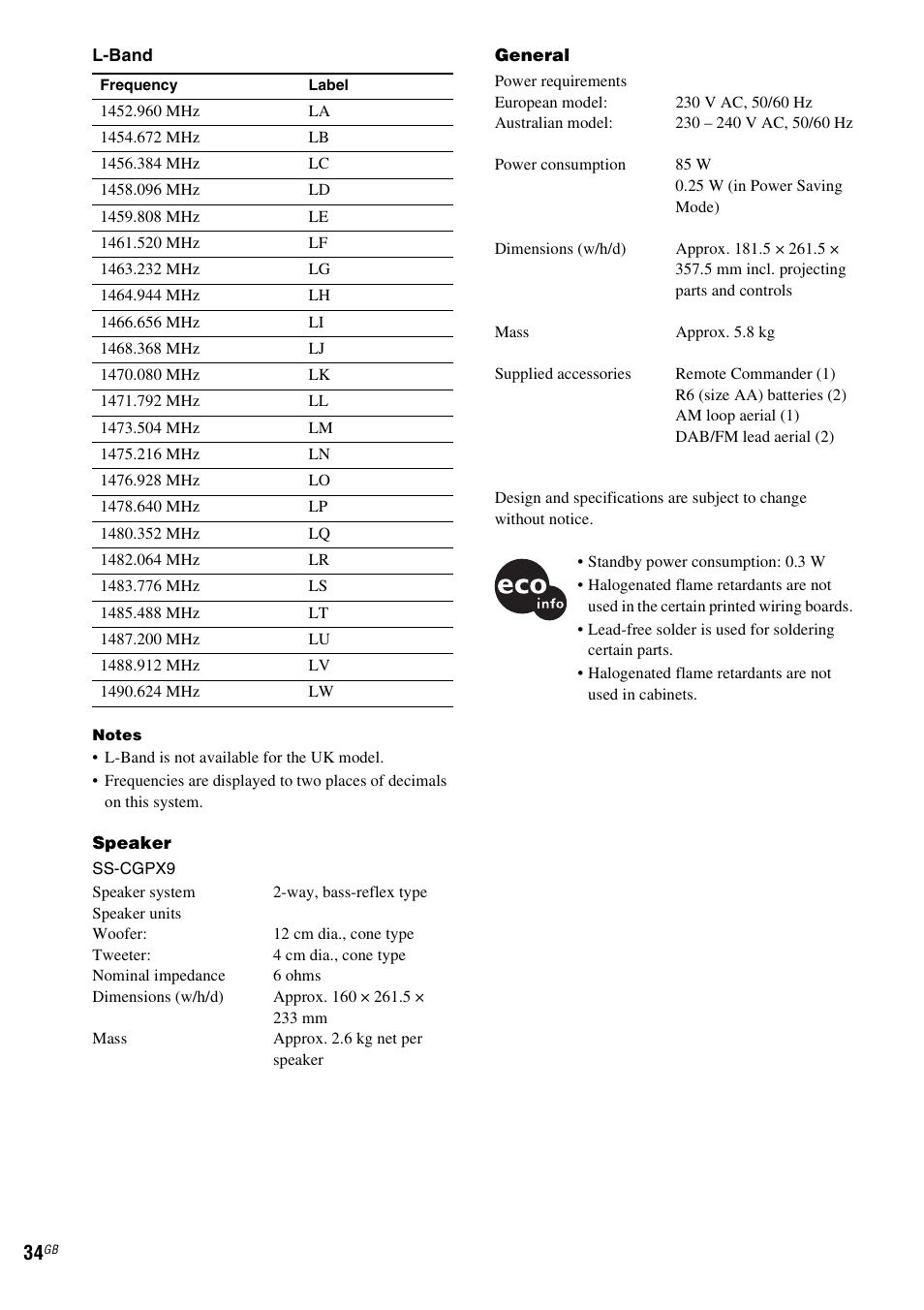 Sony CMT-GPX9DAB User Manual | Page 34 / 36