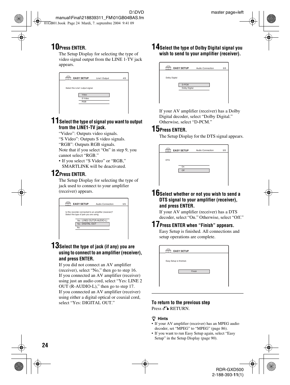 Sony RDR-GXD500 User Manual | Page 24 / 110