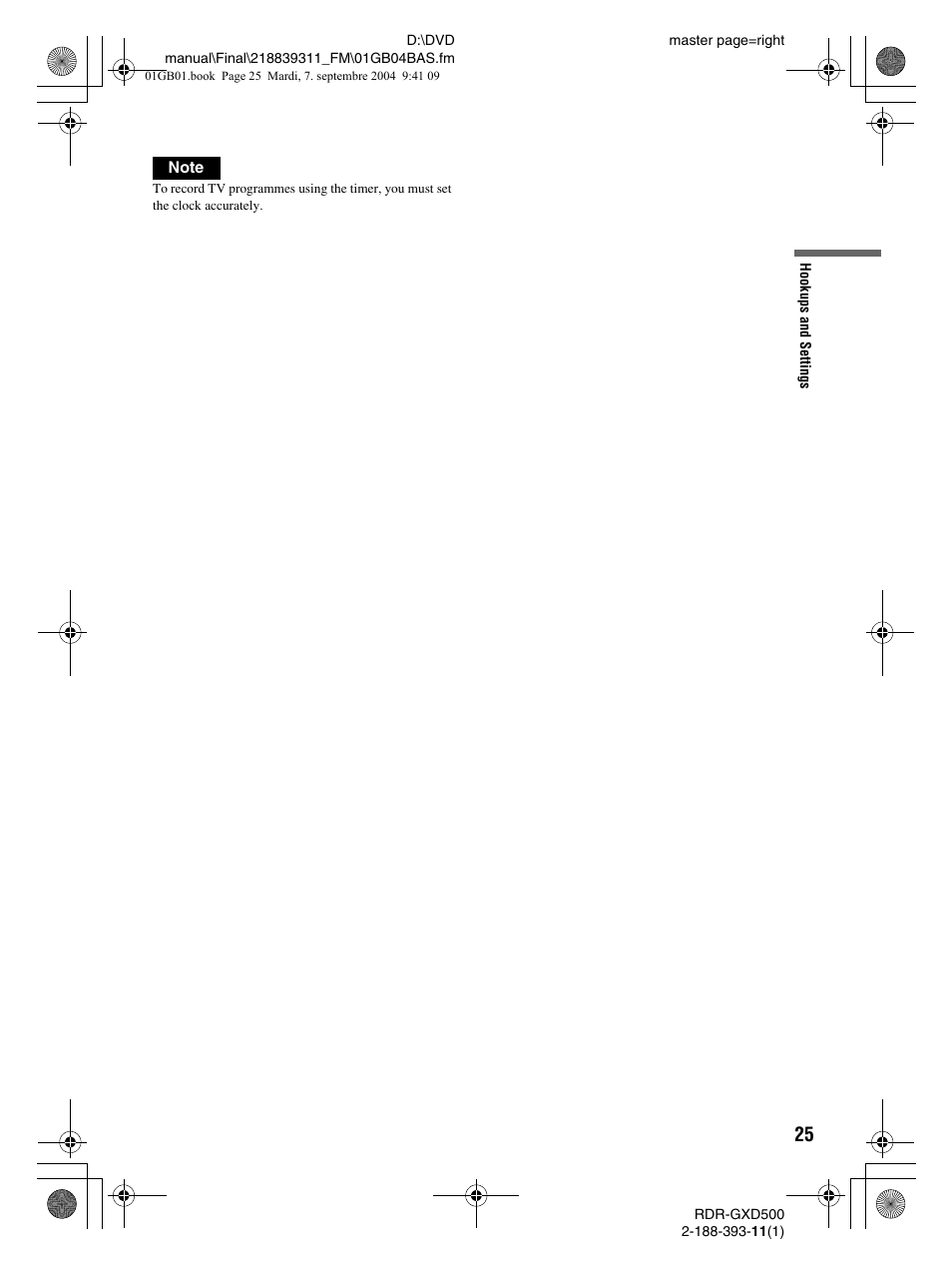 Sony RDR-GXD500 User Manual | Page 25 / 110