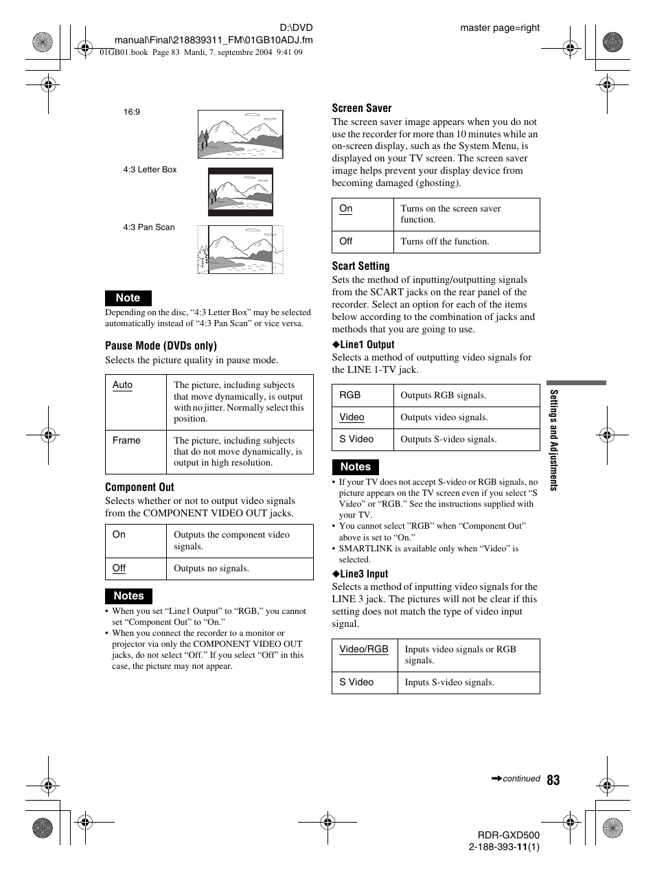 Sony RDR-GXD500 User Manual | Page 83 / 110