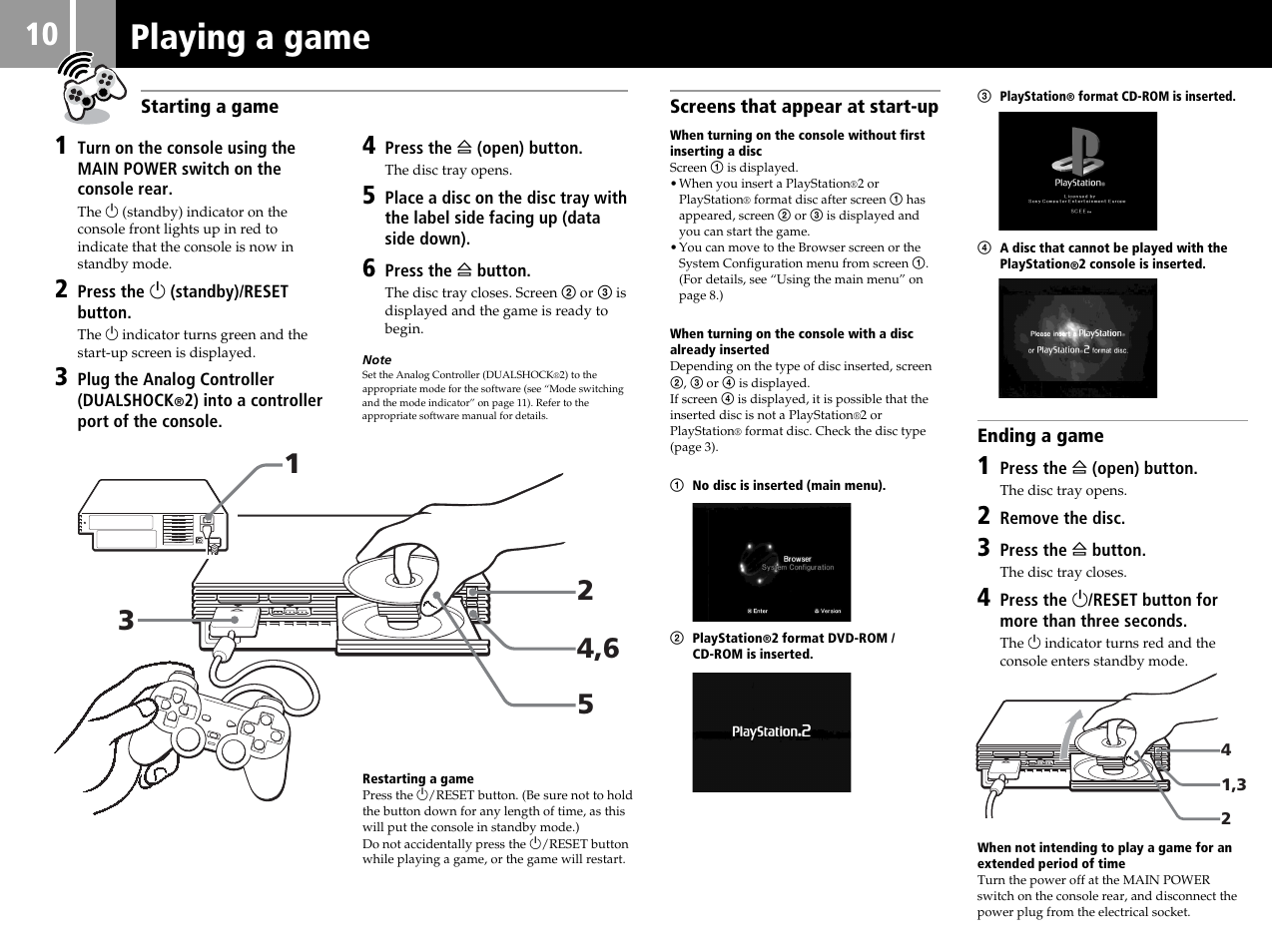 Playing a game | Sony SCPH-50004 SS User Manual | Page 10 / 116