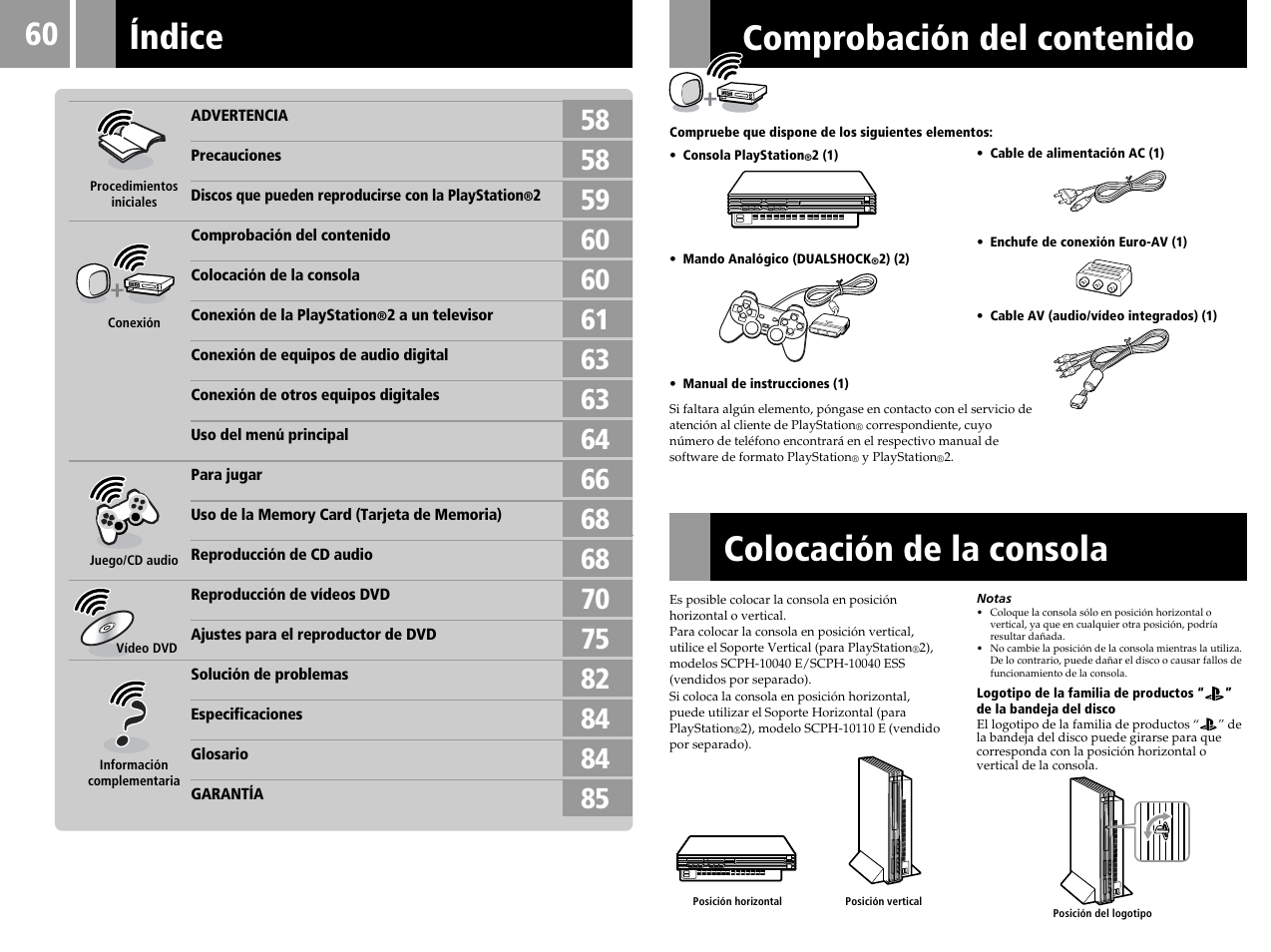 Índice | Sony SCPH-50004 SS User Manual | Page 60 / 116