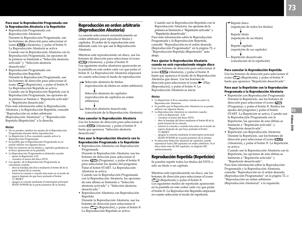 Reproducción repetida (repetición) | Sony SCPH-50004 SS User Manual | Page 73 / 116