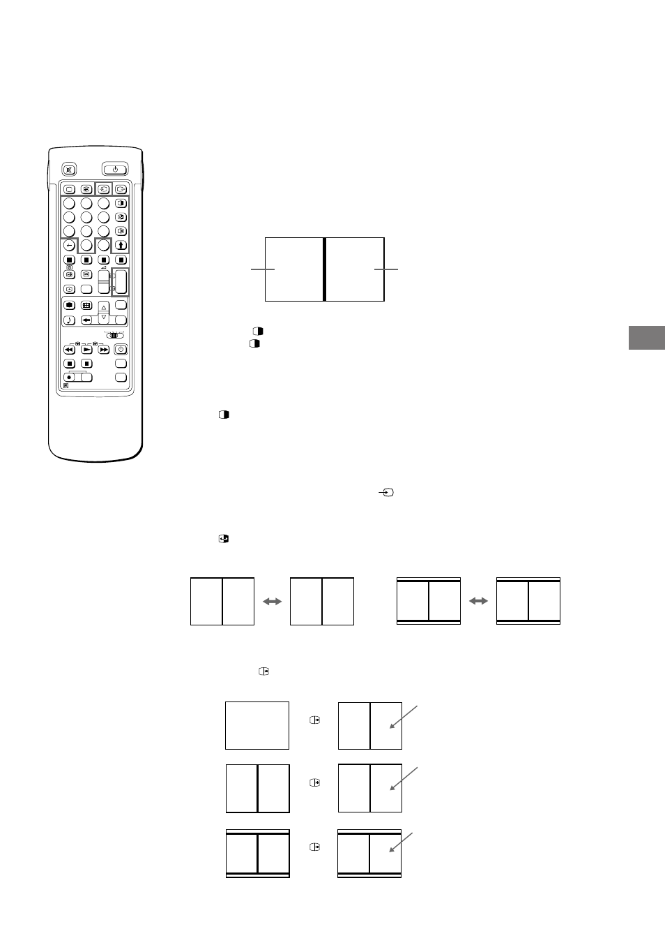 Pap (imagem e imagem), Como ligar e desligar o pap, Como seleccionar uma fonte pap | Como trocar de ecrã, Fixar a imagem | Sony KL-50W1 User Manual | Page 78 / 121