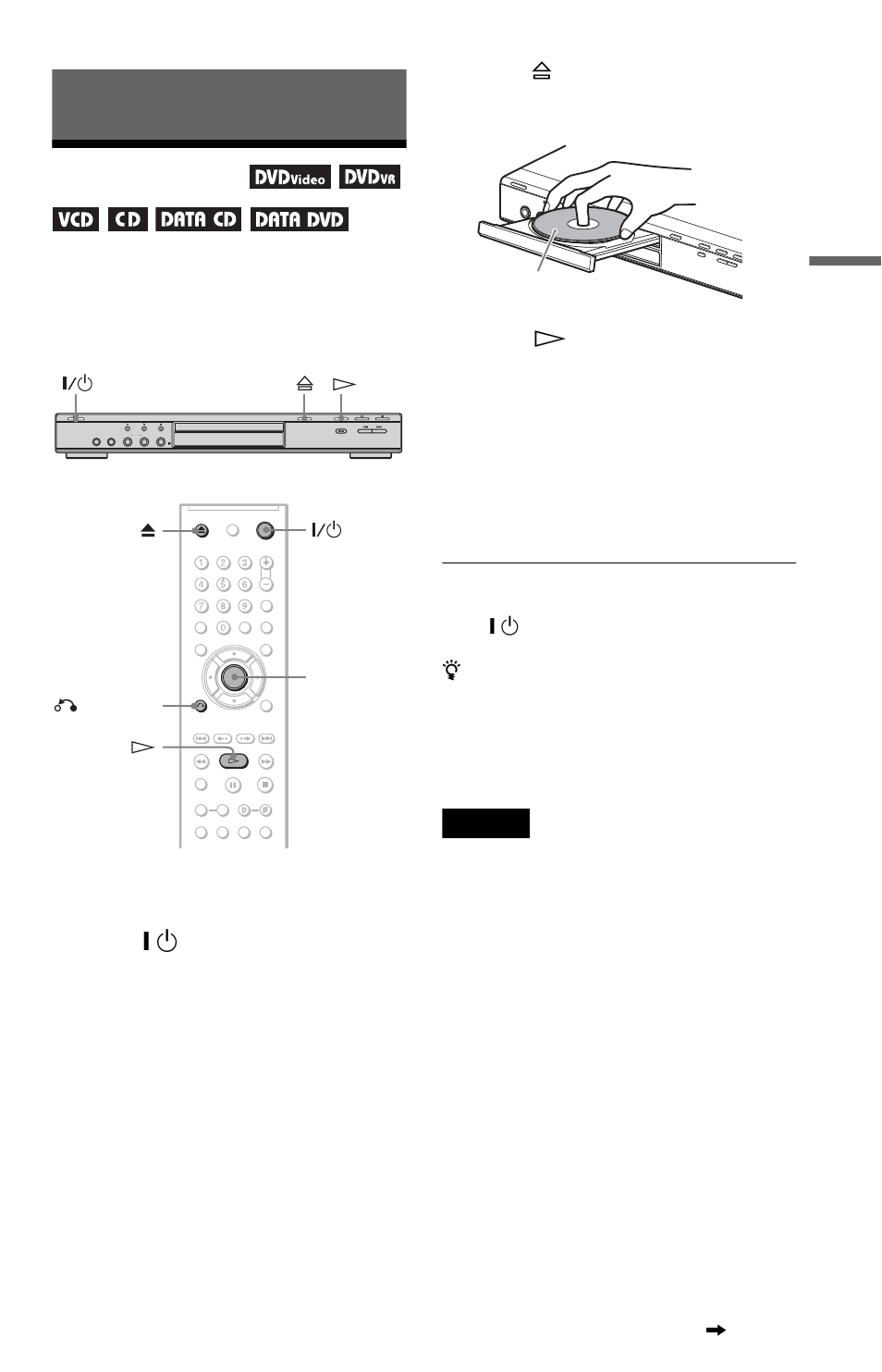 L0 - playing discs, L1 - playing discs, Playing discs | Ay (25), Open/close) button (25), Button (25), N (25), Turn on your tv, Press [ / 1, Press h | Sony DVP-K85P User Manual | Page 25 / 96