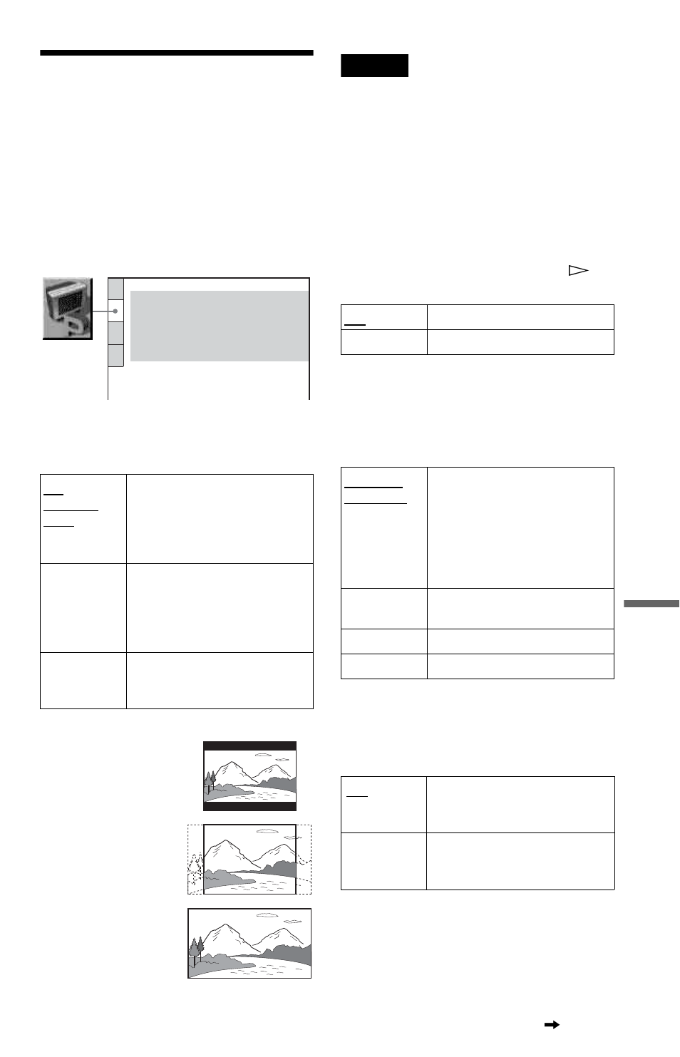 L1 - settings for the display (screen setup), Settings for the display (s, Settings for the display | Screen setup) | Sony DVP-K85P User Manual | Page 69 / 96