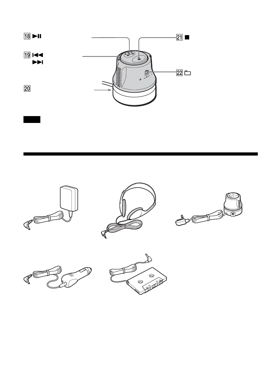 Checking the supplied accessories | Sony D-NE518CK User Manual | Page 10 / 36