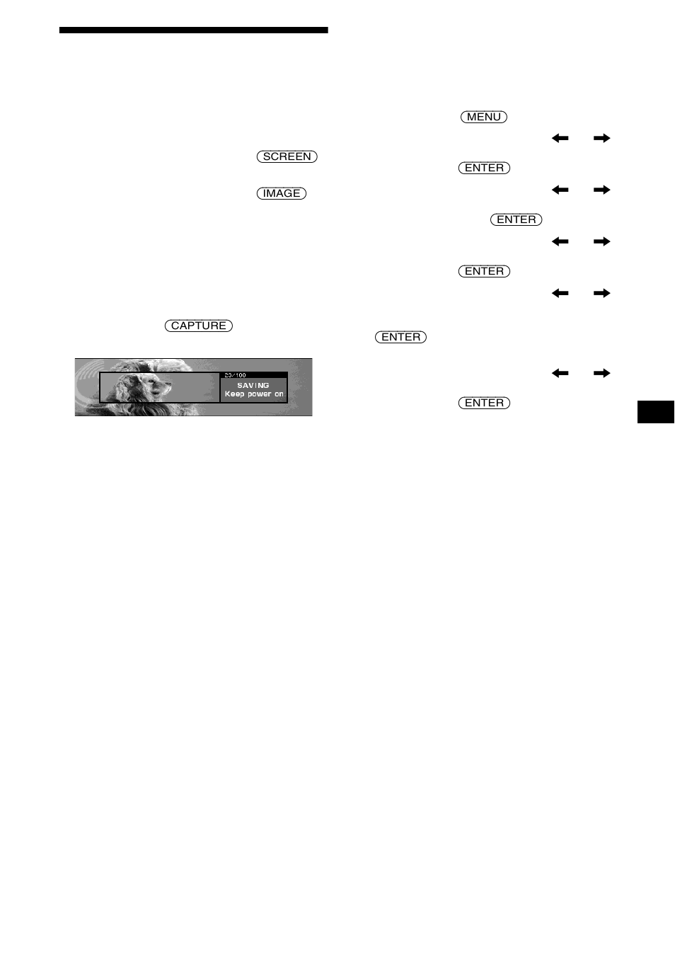 Enregistrement des images, Snapshot, Picture delete | 29 enregistrement des images | Sony CDX-M9905X User Manual | Page 73 / 136