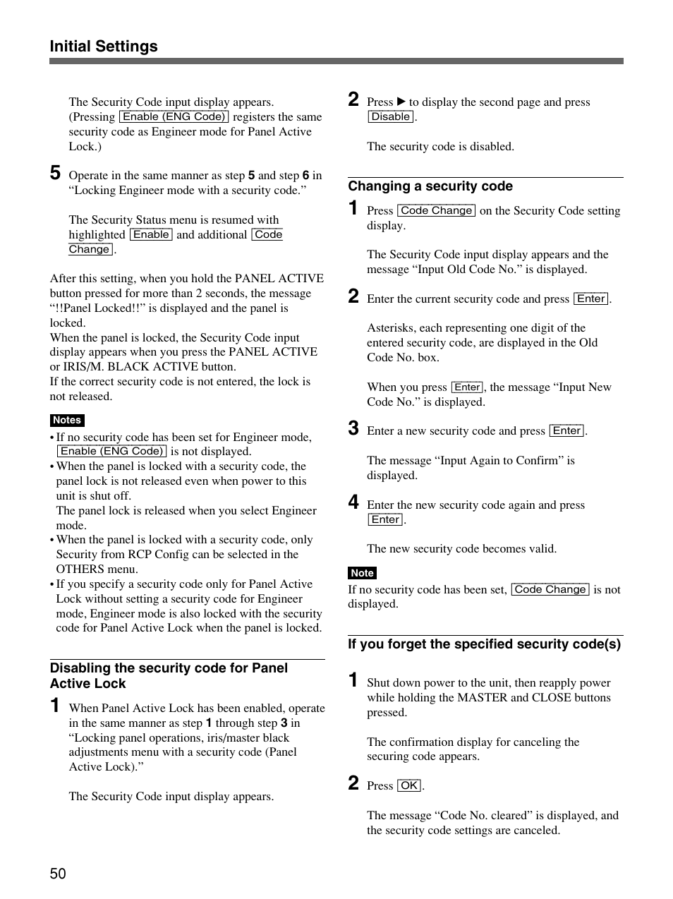 Sony Remote Control Panel RCP-D50/D51 User Manual | Page 50 / 62