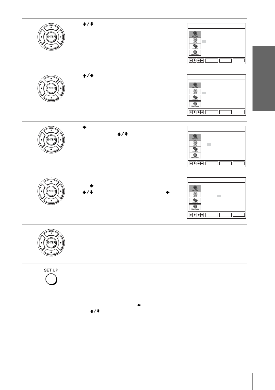 Getti ng sta rted, Press v/v to select, Manual | Then press enter, Press v/v to set the hour, Press enter to confirm the setting, Press set up to exit the menu | Sony SLV-D350P User Manual | Page 25 / 128