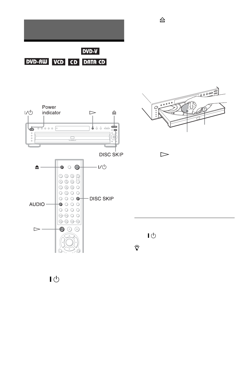 Playing discs, On (28), N (28 | Sony DVP-NC655P User Manual | Page 28 / 84