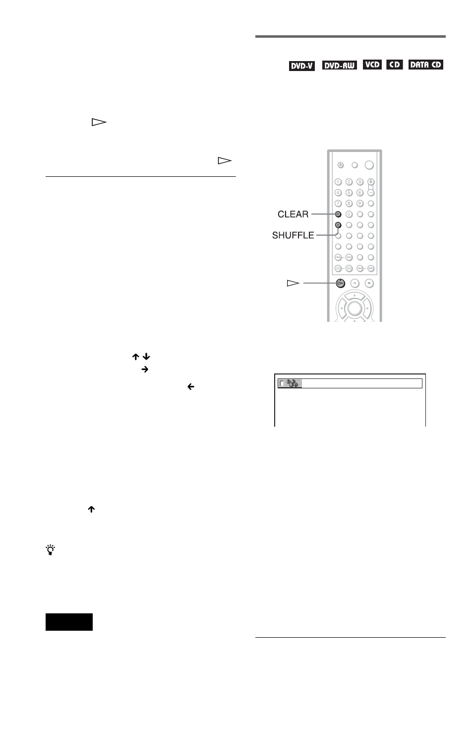 Playing in random order (shuffle play) | Sony DVP-NC655P User Manual | Page 40 / 84