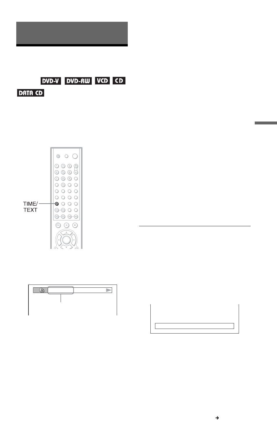 Viewing information about the disc, Checking the playing time and remaining time, N (47) | Sony DVP-NC655P User Manual | Page 47 / 84