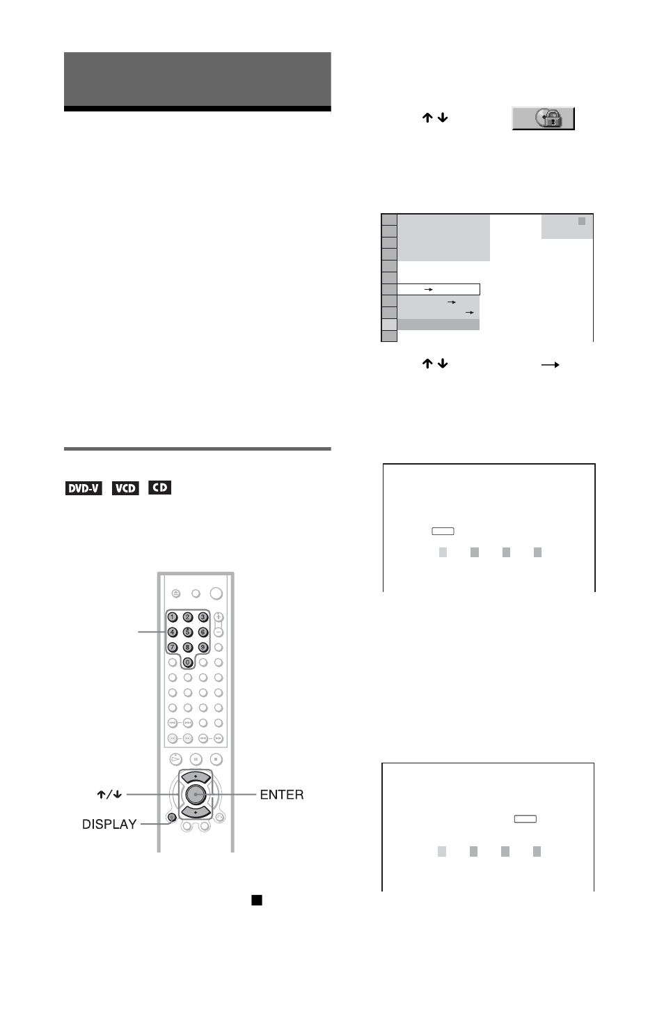 Using various additional functions, Locking discs, Custom parental control | Custom parental control, parental control) | Sony DVP-NC655P User Manual | Page 60 / 84