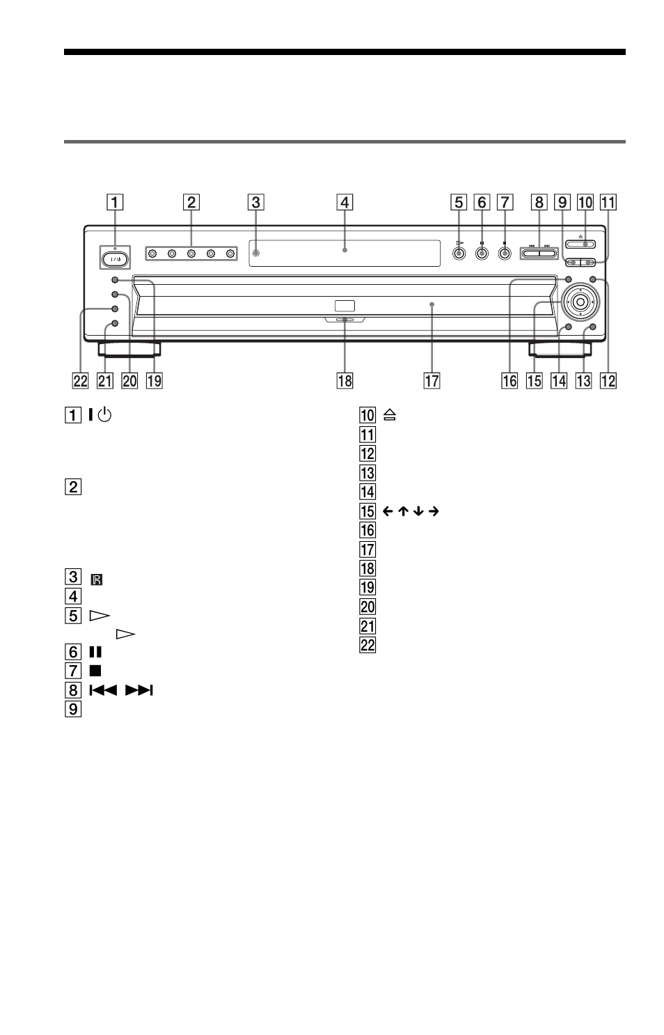 Index to parts and controls, Front panel | Sony DVP-NC655P User Manual | Page 8 / 84