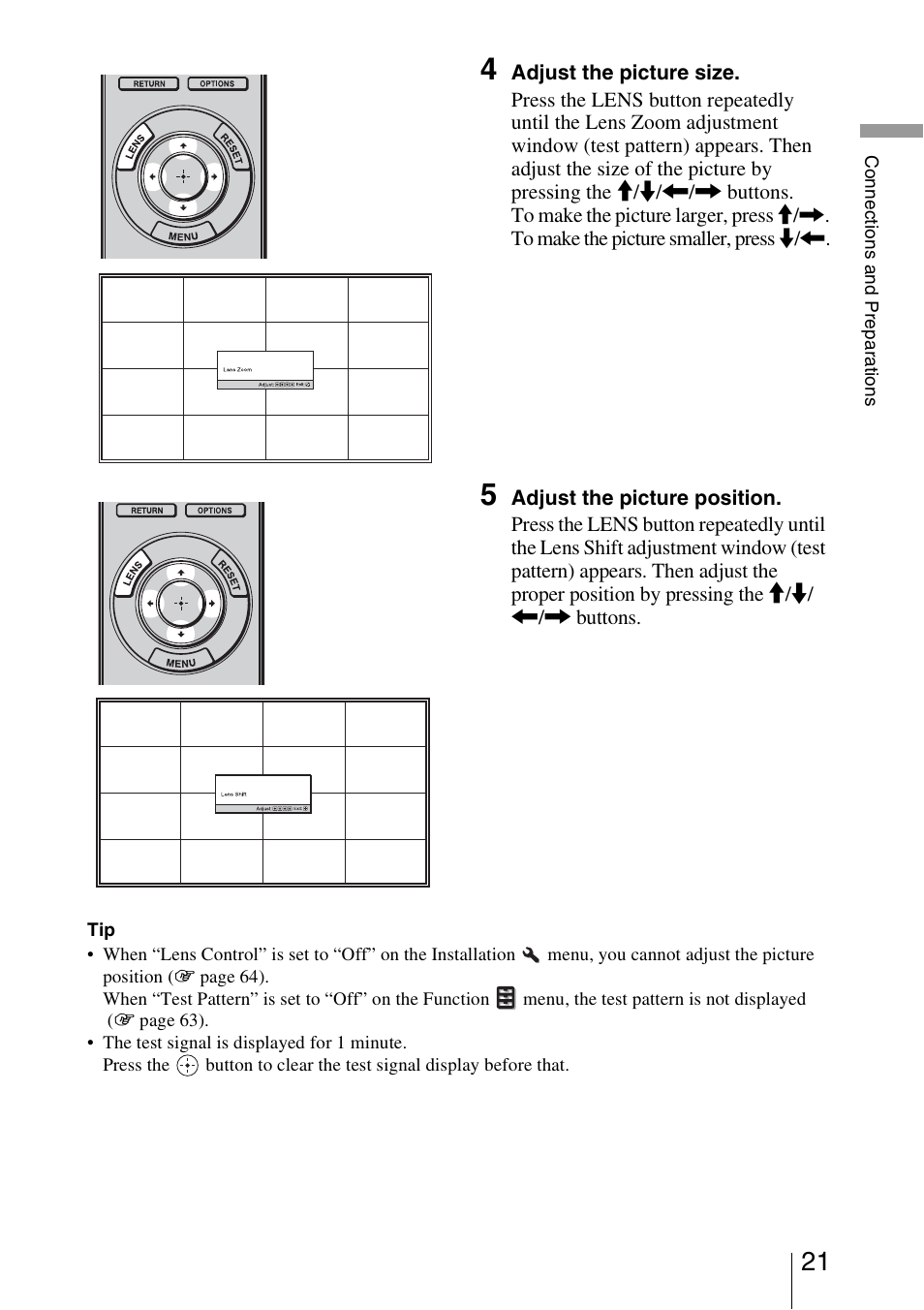 Sony Video Projector VPL-VW90ES User Manual | Page 21 / 100