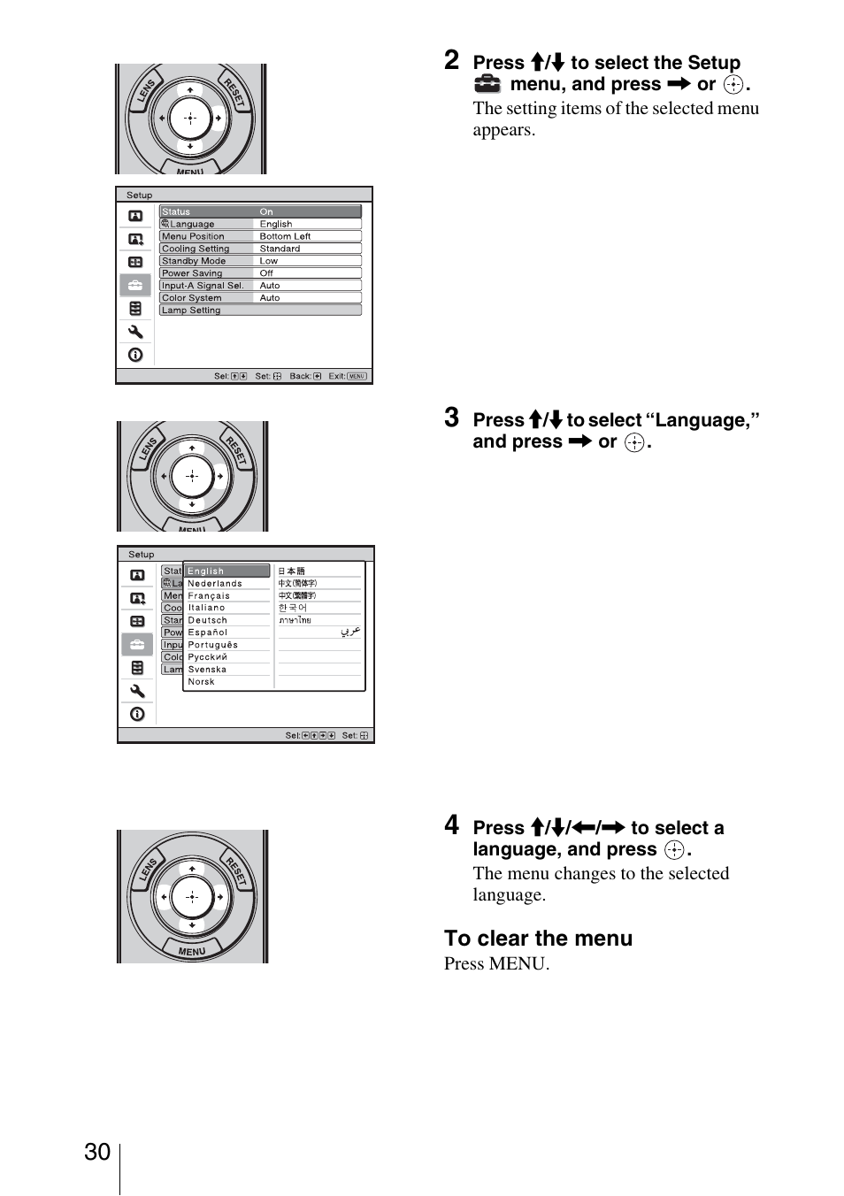 Sony Video Projector VPL-VW90ES User Manual | Page 30 / 100