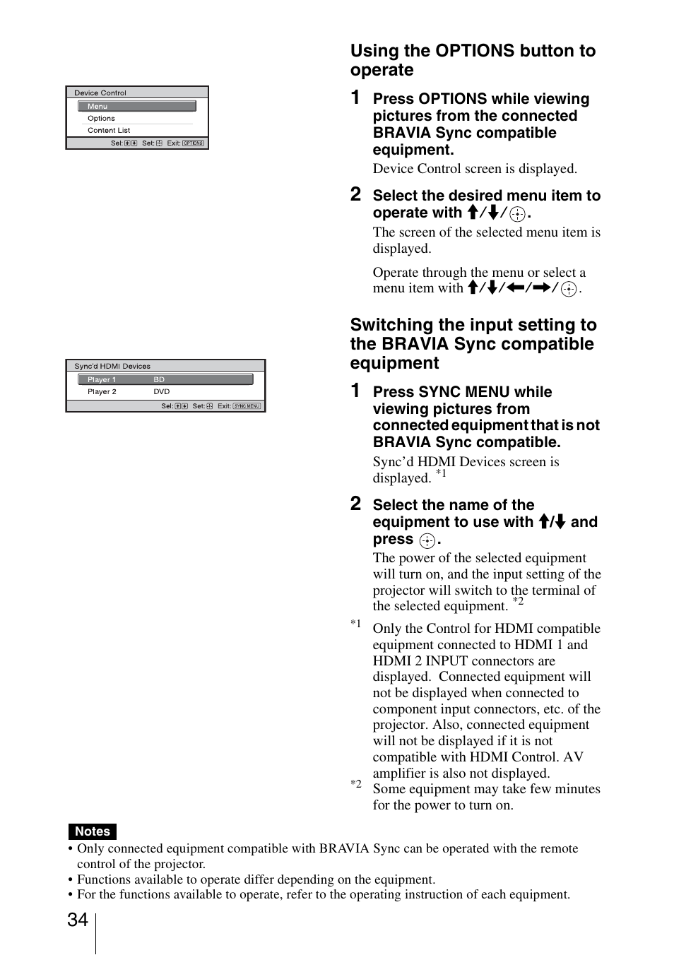 Sony Video Projector VPL-VW90ES User Manual | Page 34 / 100