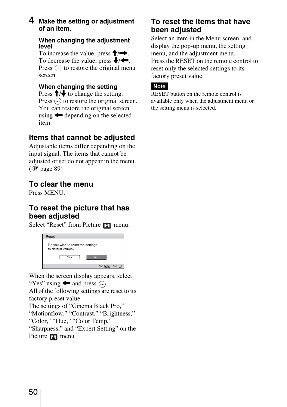 Sony Video Projector VPL-VW90ES User Manual | Page 50 / 100