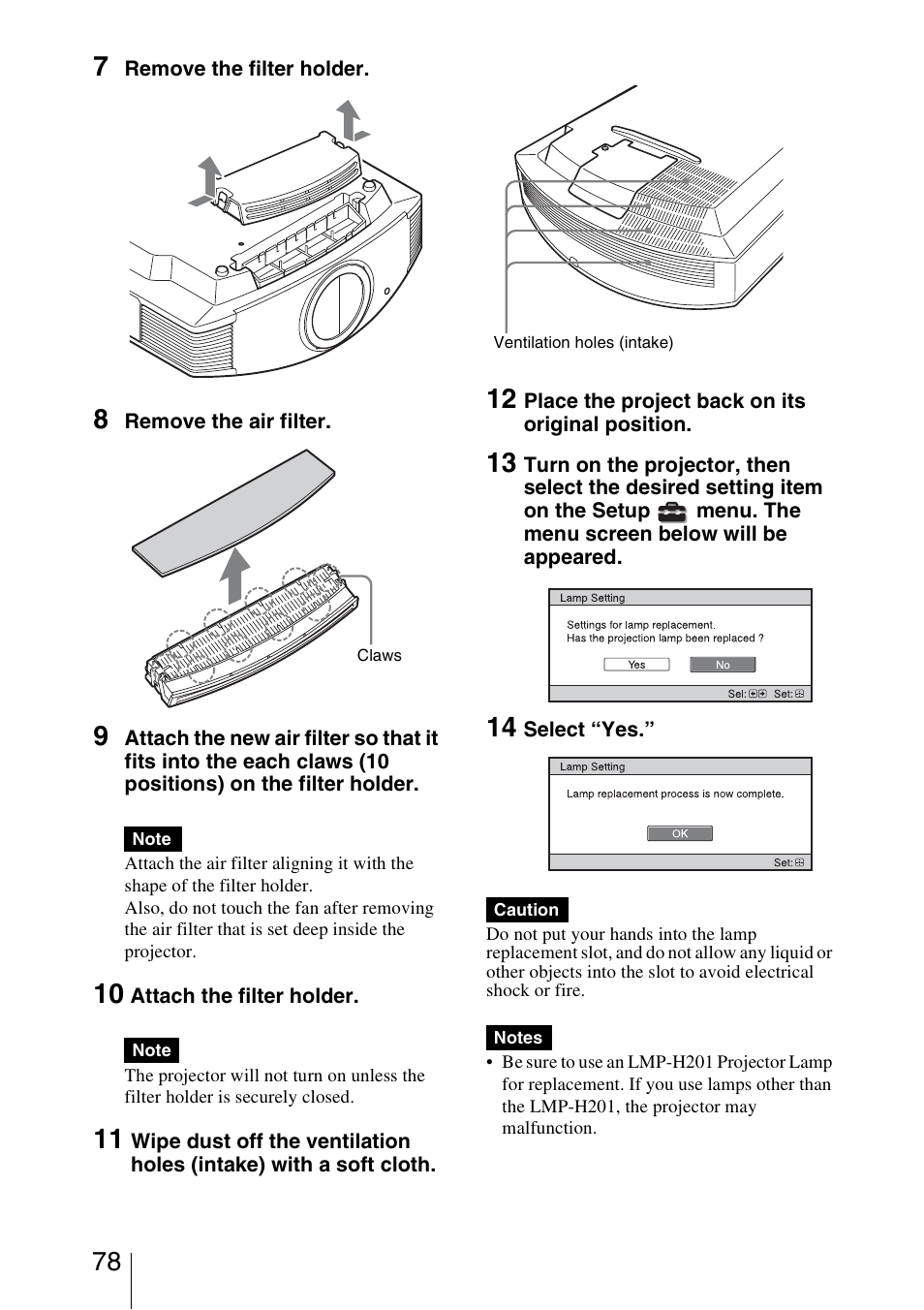 Sony Video Projector VPL-VW90ES User Manual | Page 78 / 100