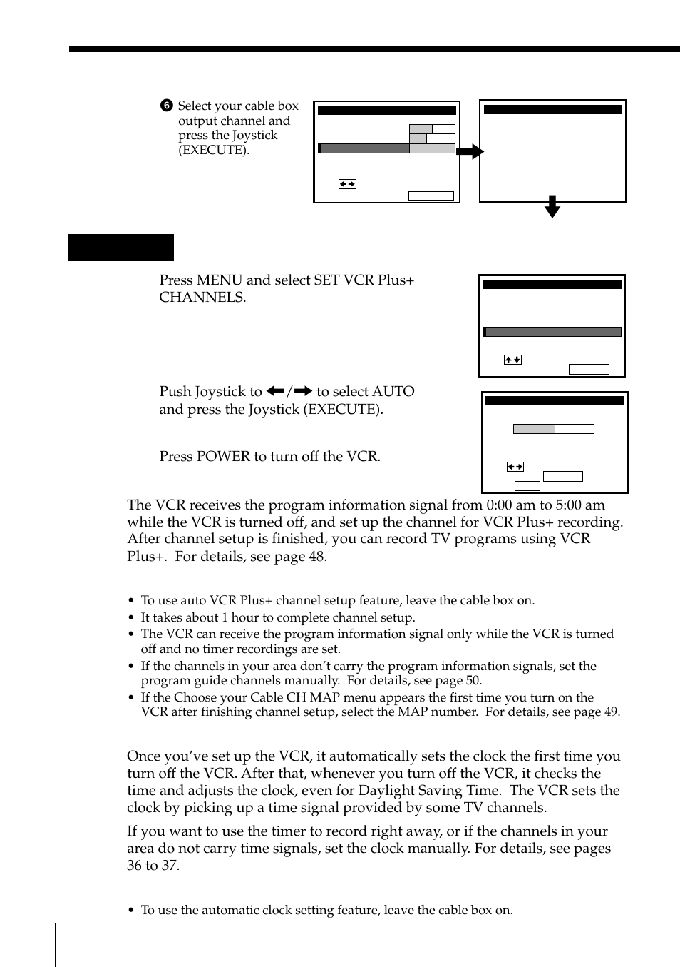 Hookup 1: vcr plus+ channel setup, Step 3: hookups (continued), Press menu and select set vcr plus+ channels | Sony SLV-795HF User Manual | Page 12 / 88