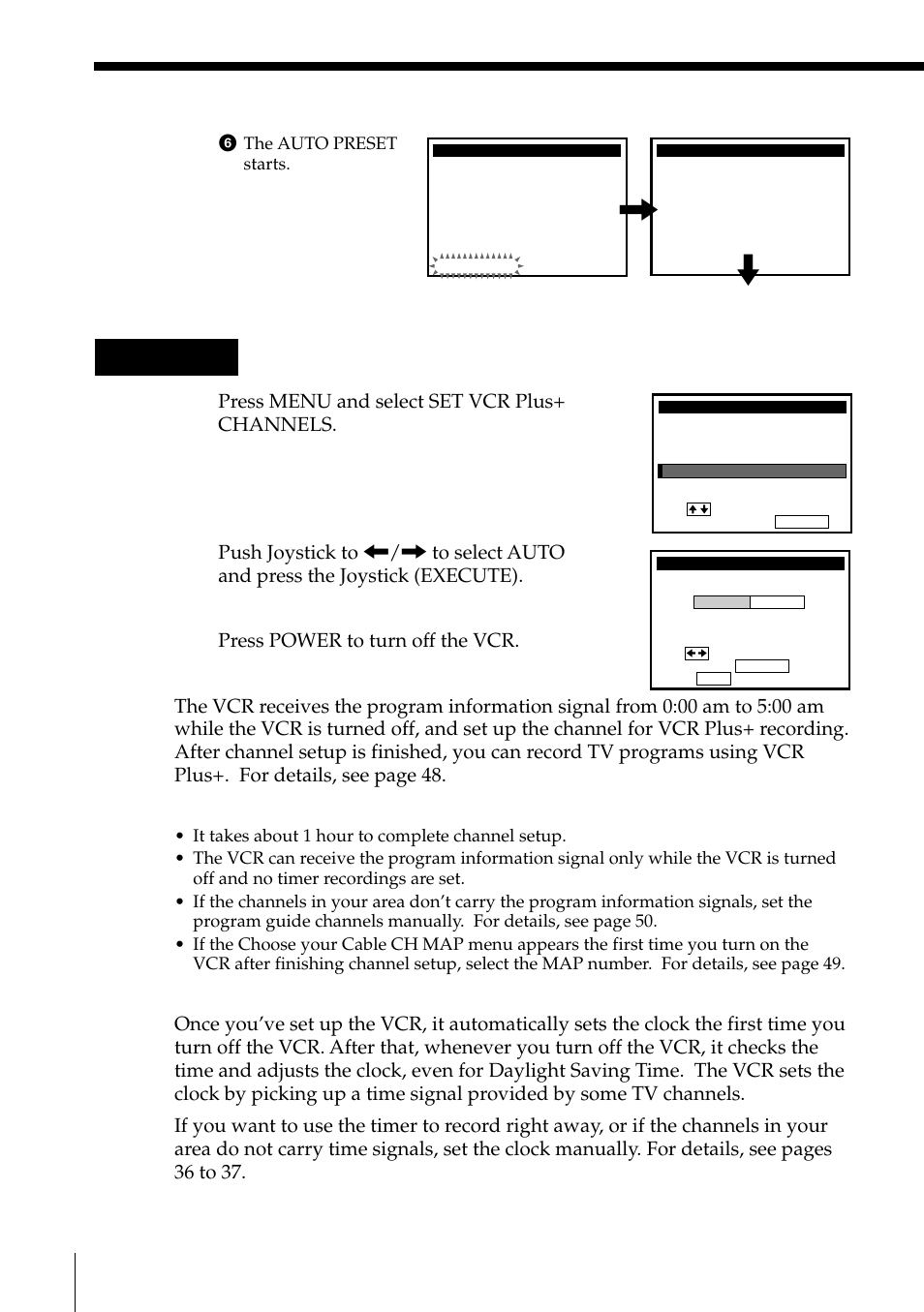 Hookup 3: vcr plus+ channel setup, Step 3: hookups (continued), Press menu and select set vcr plus+ channels | Sony SLV-795HF User Manual | Page 18 / 88