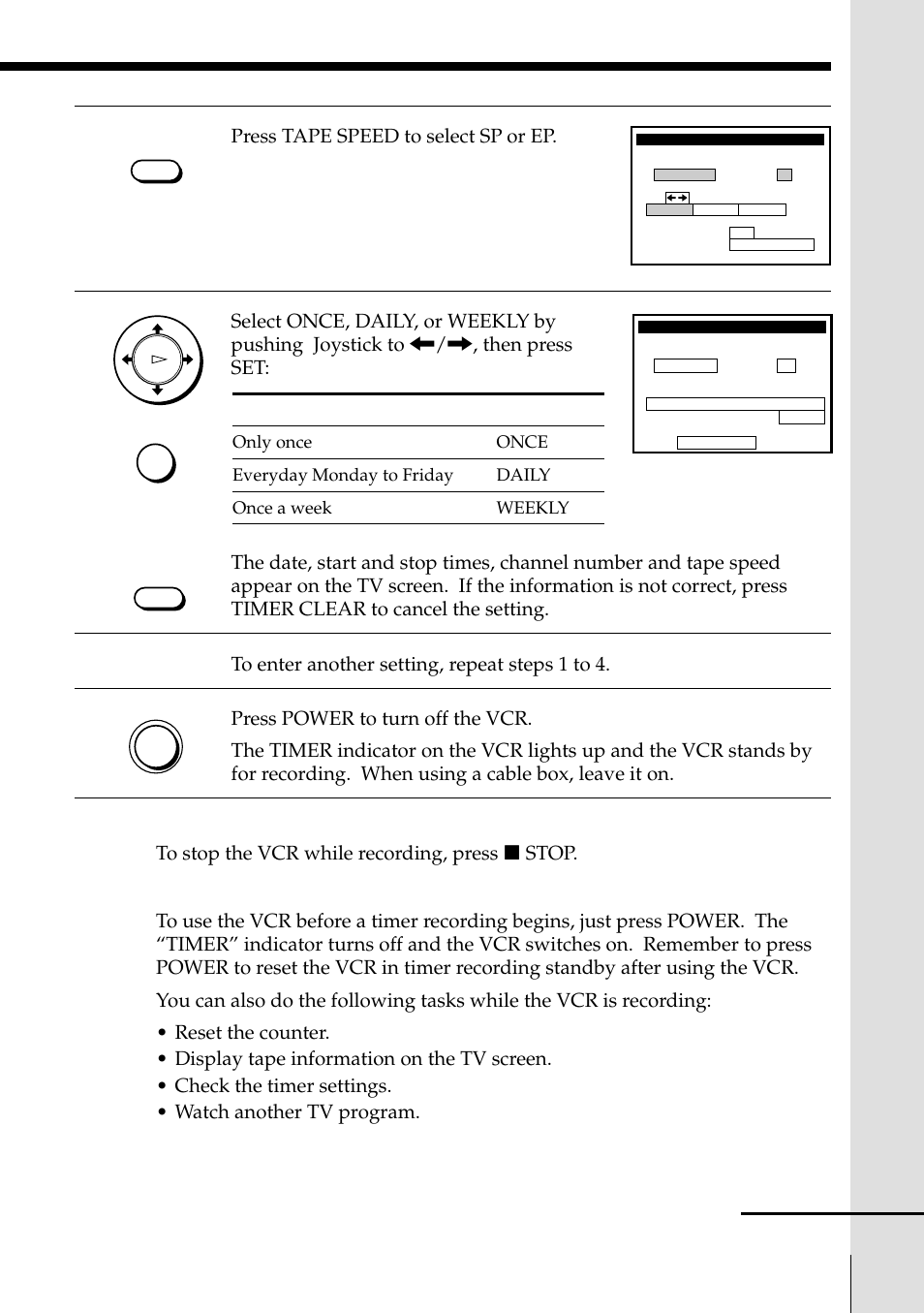 Basic operations, Press tape speed to select sp or ep | Sony SLV-795HF User Manual | Page 59 / 88