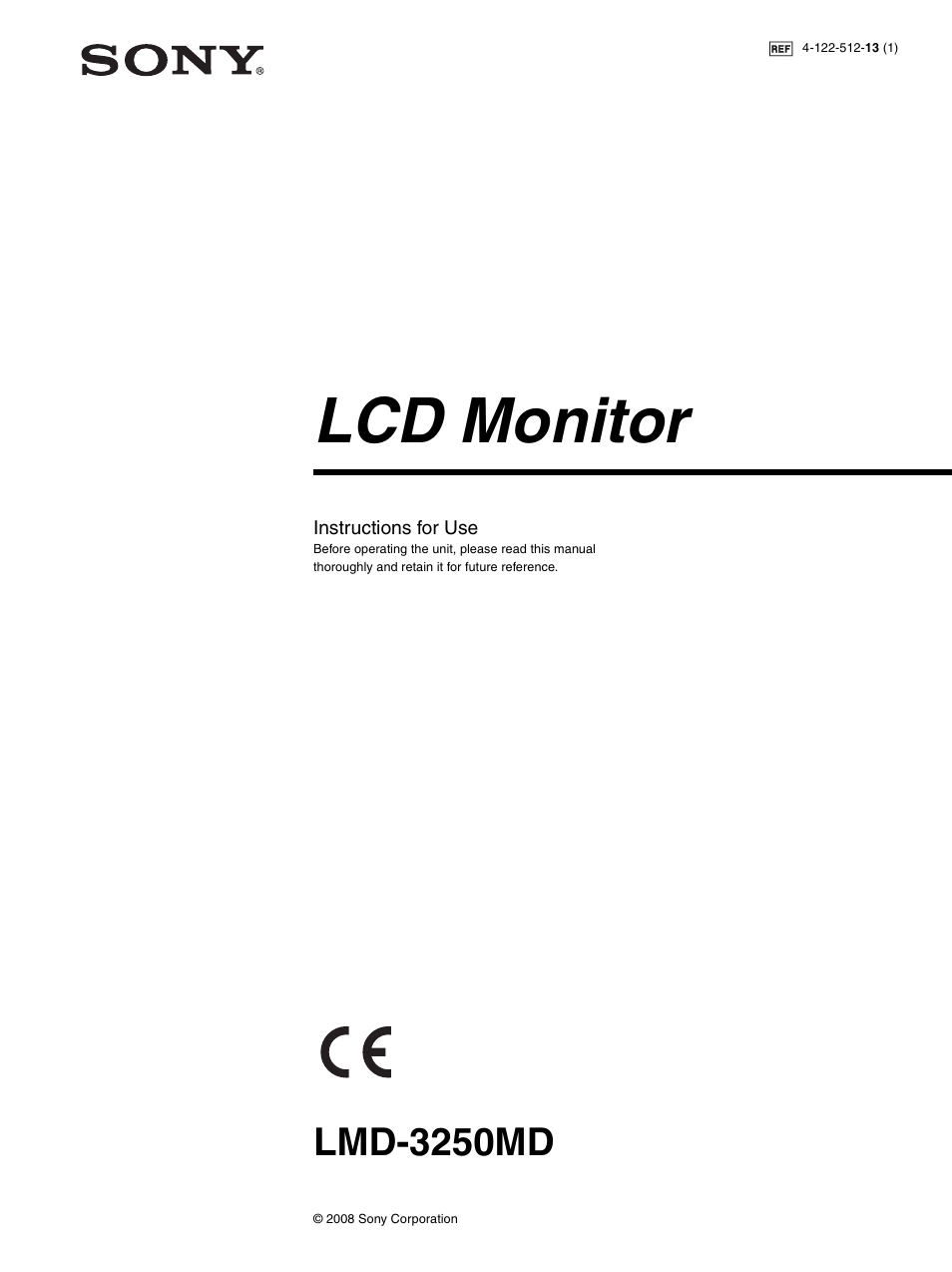 Sony LMD-3250MD User Manual | 40 pages