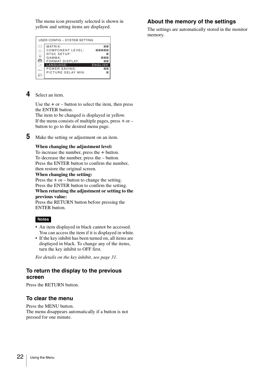Sony LMD-3250MD User Manual | Page 22 / 40