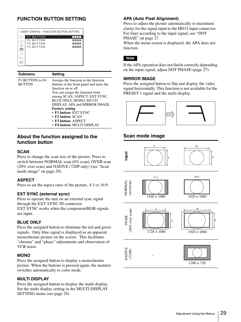 Scan mode image | Sony LMD-3250MD User Manual | Page 29 / 40