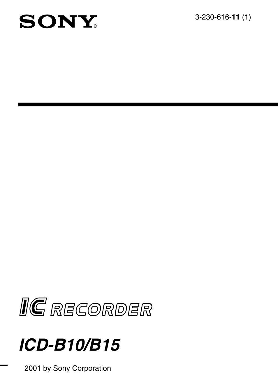 Sony ICD-B10 User Manual | 48 pages