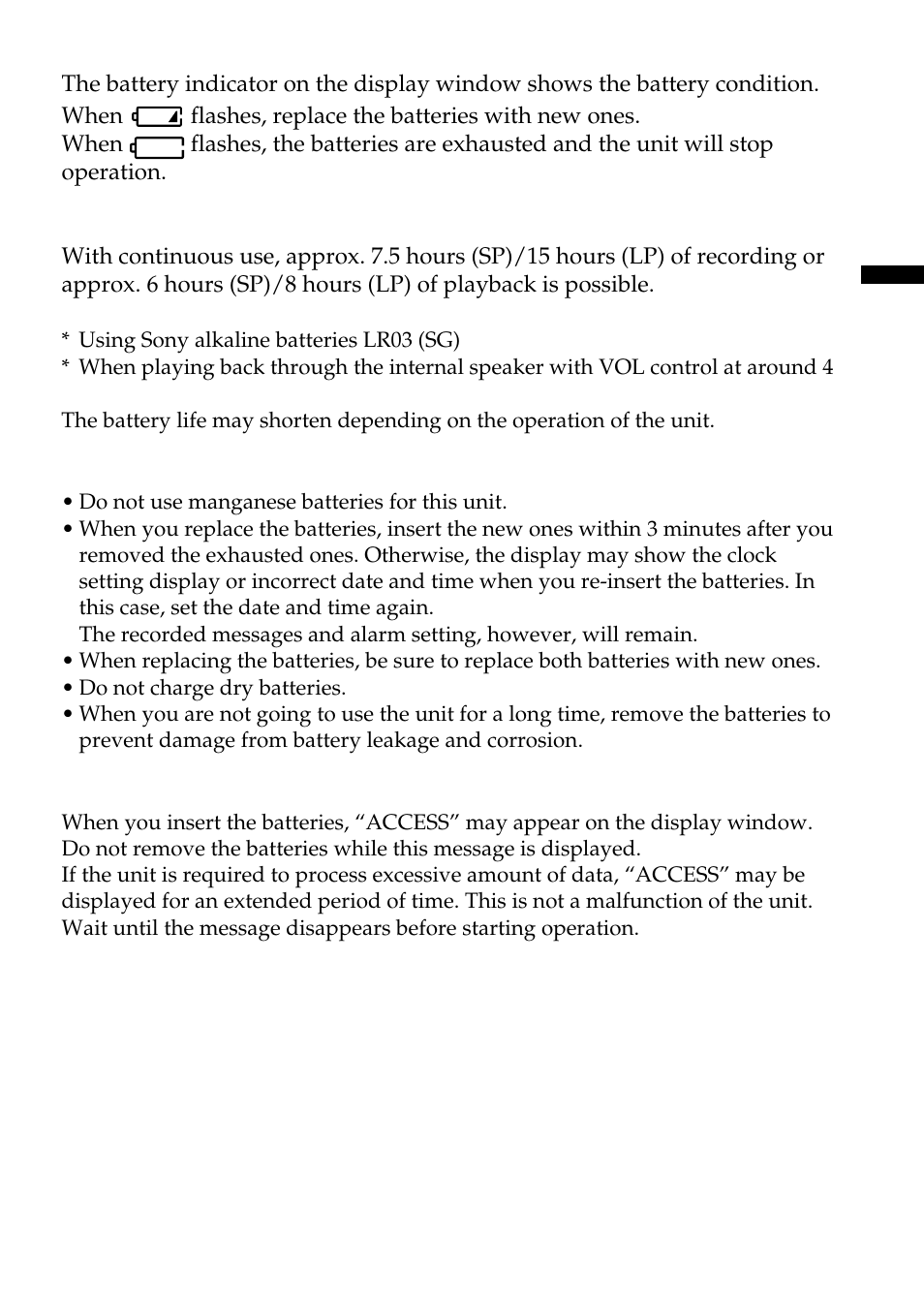Sony ICD-B10 User Manual | Page 7 / 48