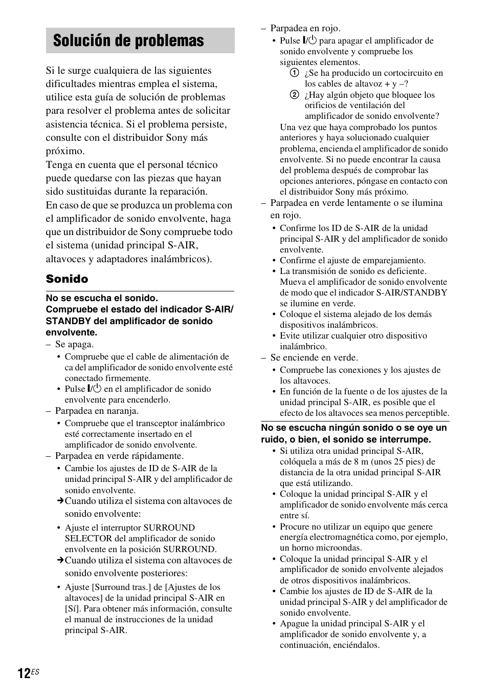 Solución de problemas | Sony WAHT-SA20 User Manual | Page 40 / 44