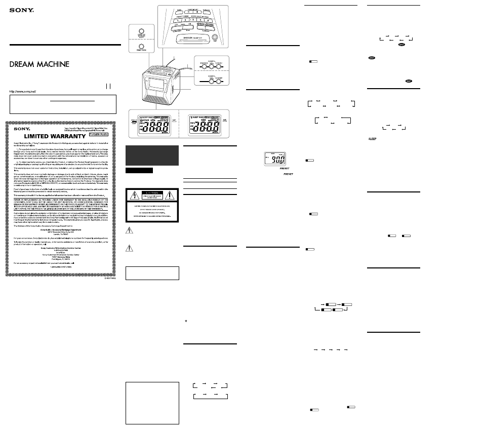 Sony ICF-C153V/143 User Manual | 2 pages