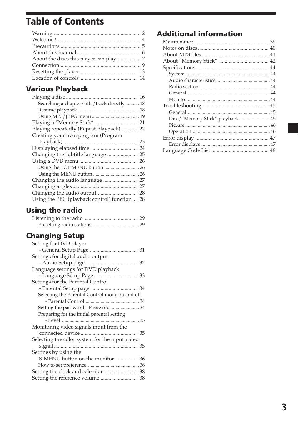 Sony MV-700HR User Manual | Page 3 / 148