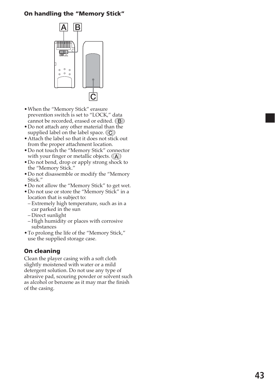 A b c | Sony MV-700HR User Manual | Page 43 / 148