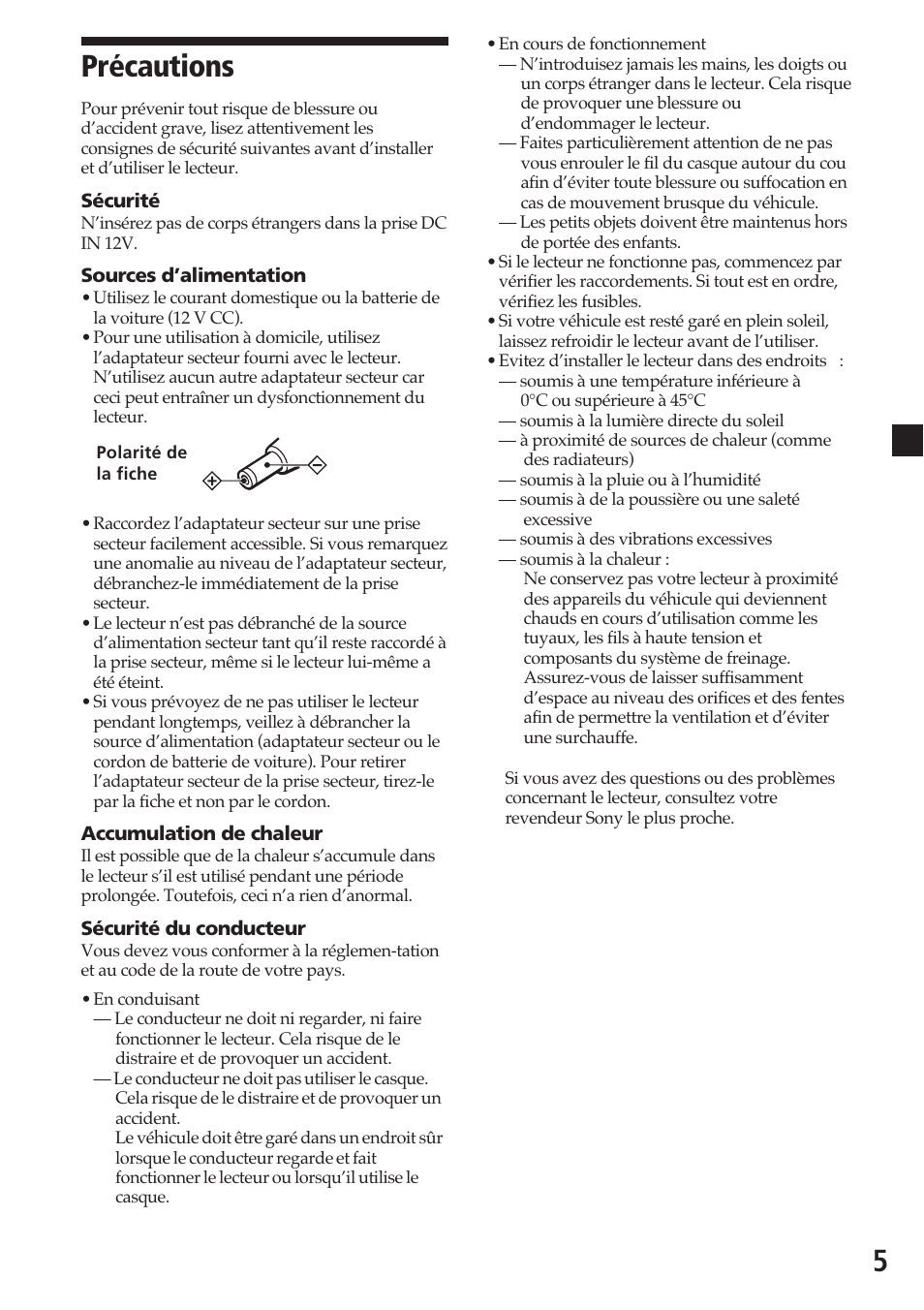 Précautions | Sony MV-700HR User Manual | Page 53 / 148