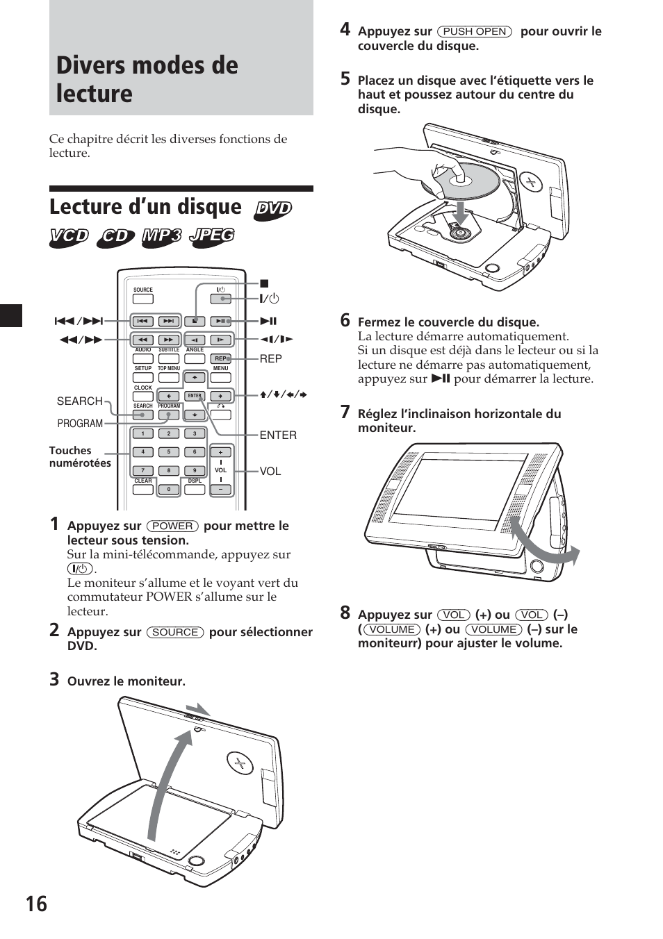 Divers modes de lecture, Lecture d’un disque | Sony MV-700HR User Manual | Page 64 / 148