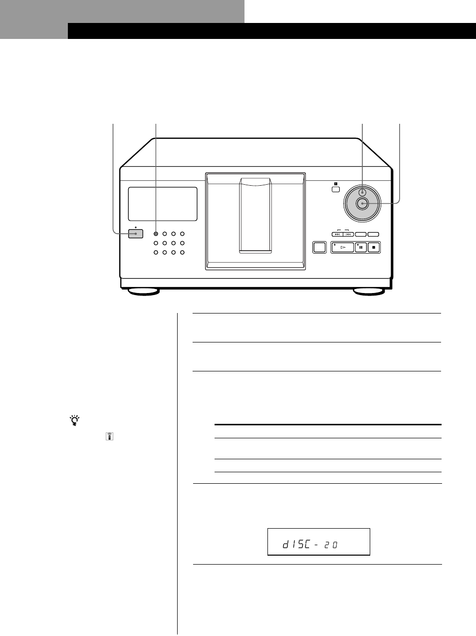 Playing a cd 2 3, D sc 1, Basic operations | Sony CDP-CX225 User Manual | Page 8 / 20