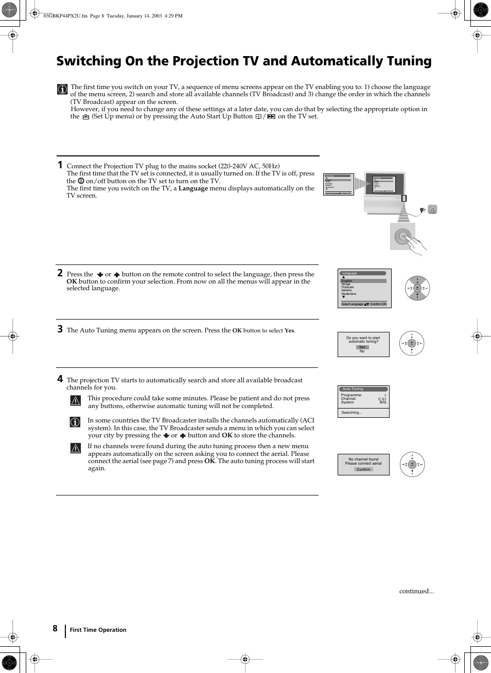 Sony KP-44PX2U User Manual | Page 8 / 28