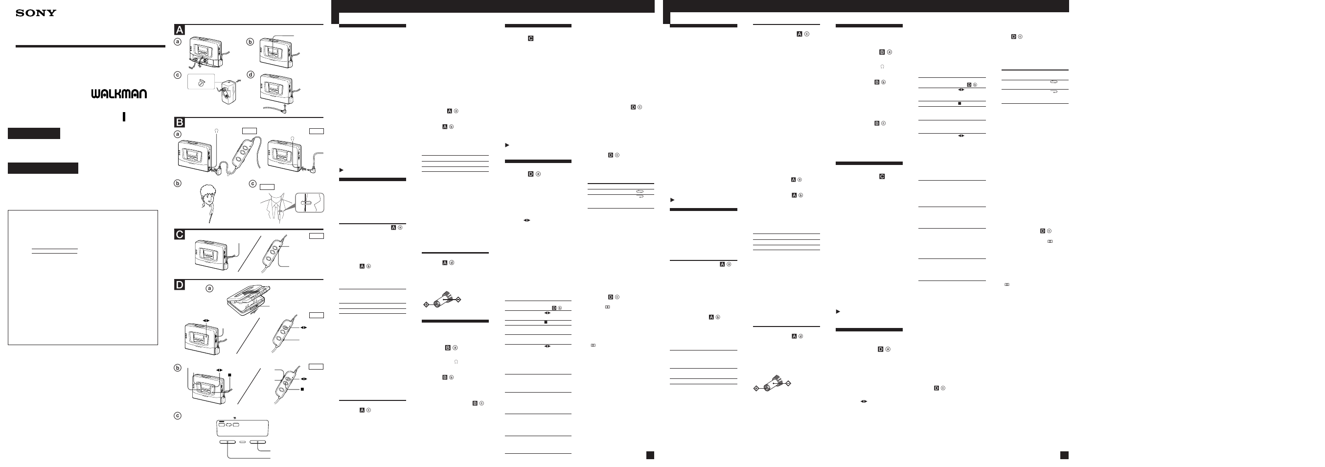 Sony WM-FX551 User Manual | 2 pages