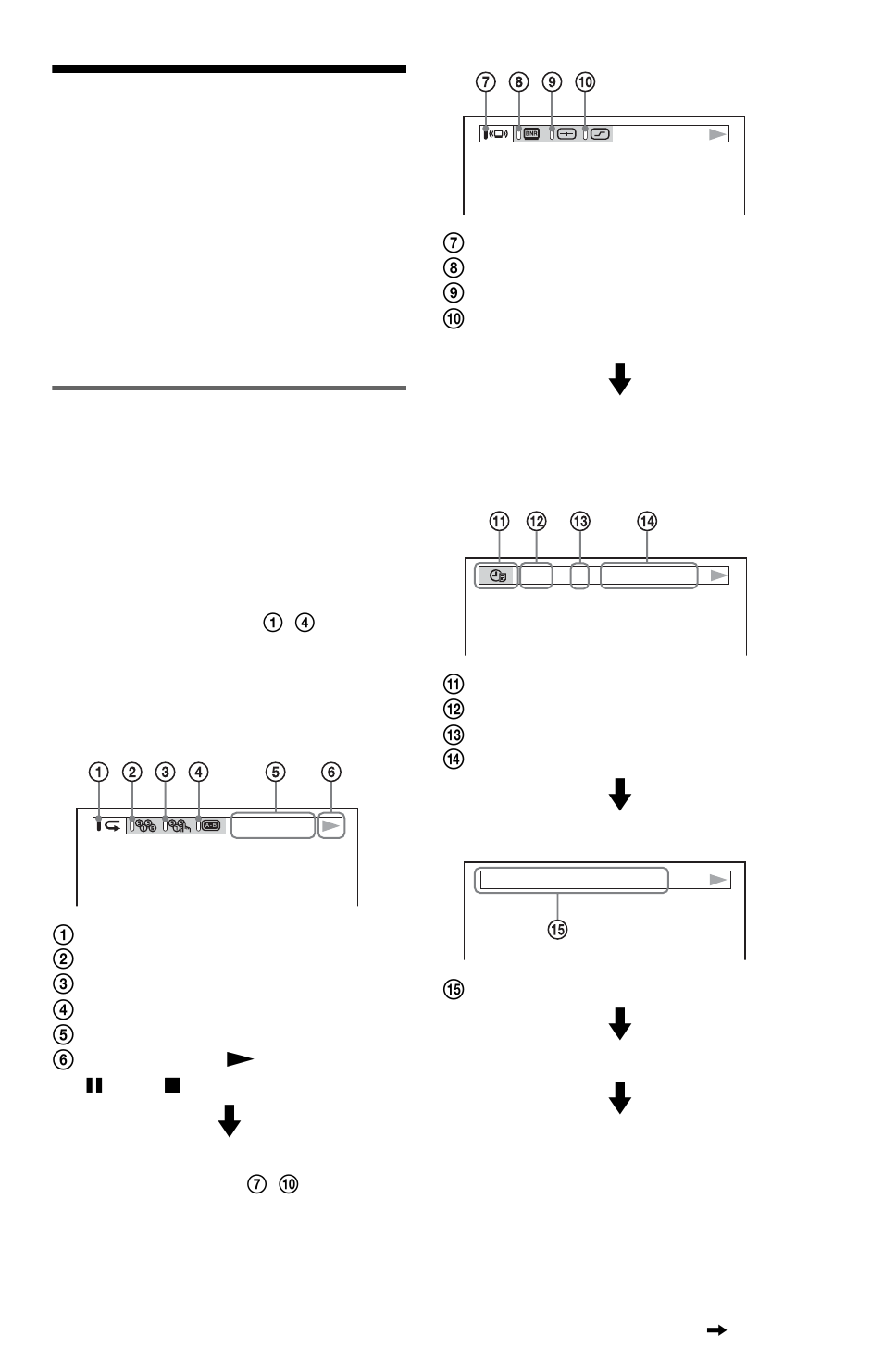 Guide to on-screen displays (control bar), Guide to on-screen displays, Displaying the control bar during playback | Sony DVP-NS405 User Manual | Page 13 / 72